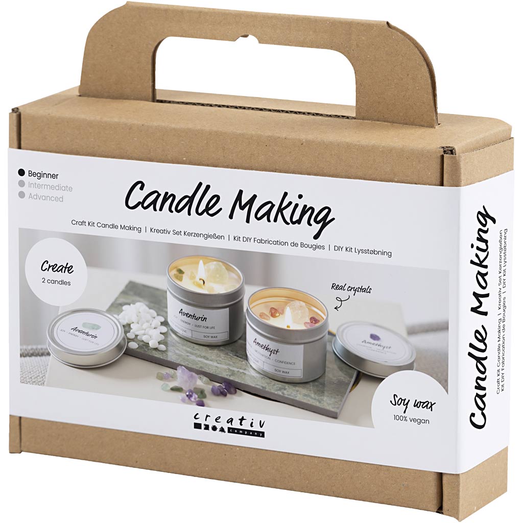 Mini DIY Kit – Sojaljus med kristaller - The Warm Workshop